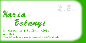 maria belanyi business card