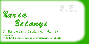 maria belanyi business card